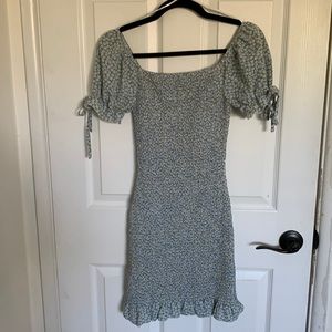 Pink Blush - Blue Floral Dress (Bump Friendly)